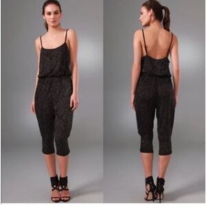 Alice + Olivia Zahara Glitter Cropped Jumpsuit